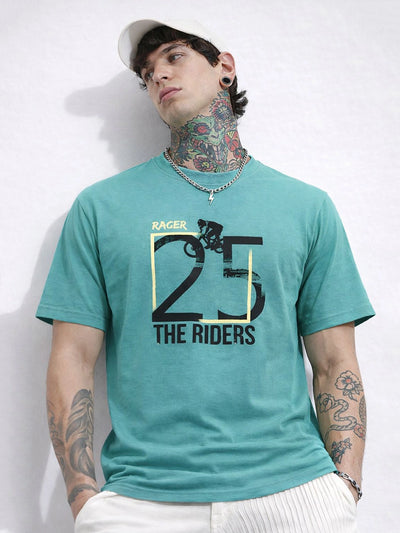 Aqua Green Printed T-Shirt