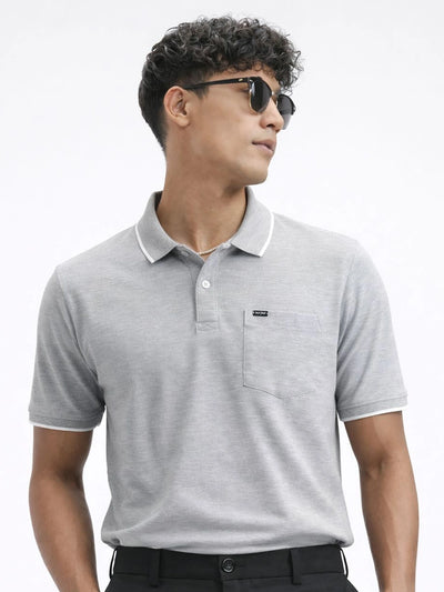 Rise 505 Grey Melange Polo T-Shirt