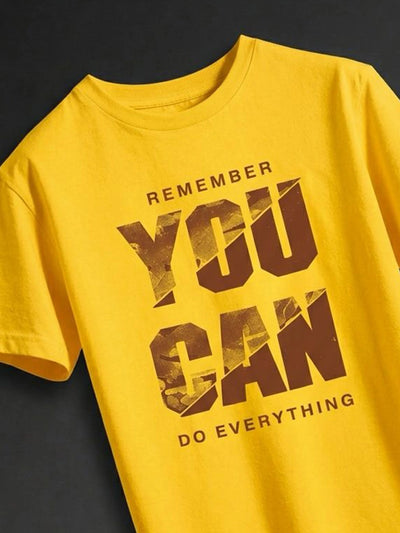 Mustard Printed Crew T-Shirt