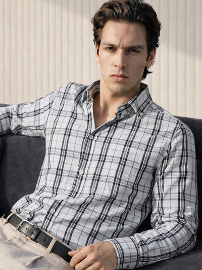 White Black Checkered Shirt