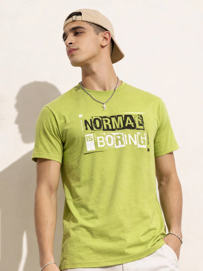 Lime Green Printed T-Shirt