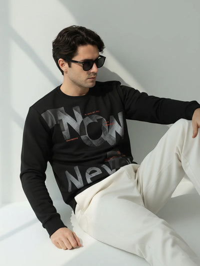 Black Printed Sweatshirt