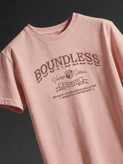 Peach Printed Crew T-Shirt