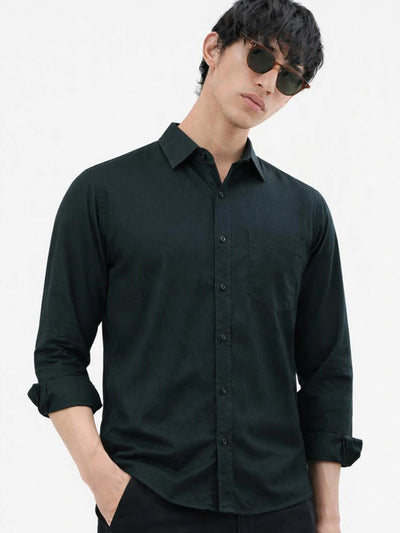 Peacock Green Solid Shirt