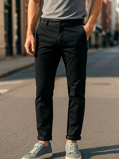 Stretchable Midnight Black Chino Pants