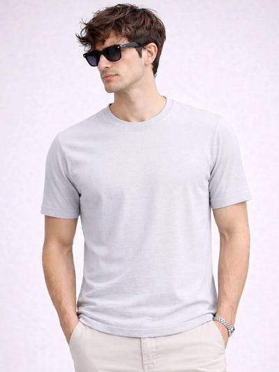 Light Grey Solid Crew T-Shirt
