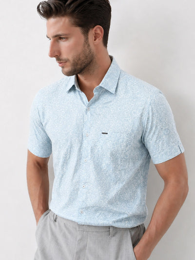 Blue Printed Shirt