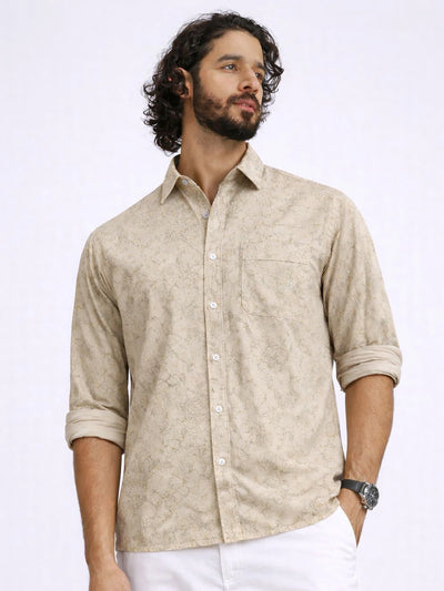 Beige Solid Shirt