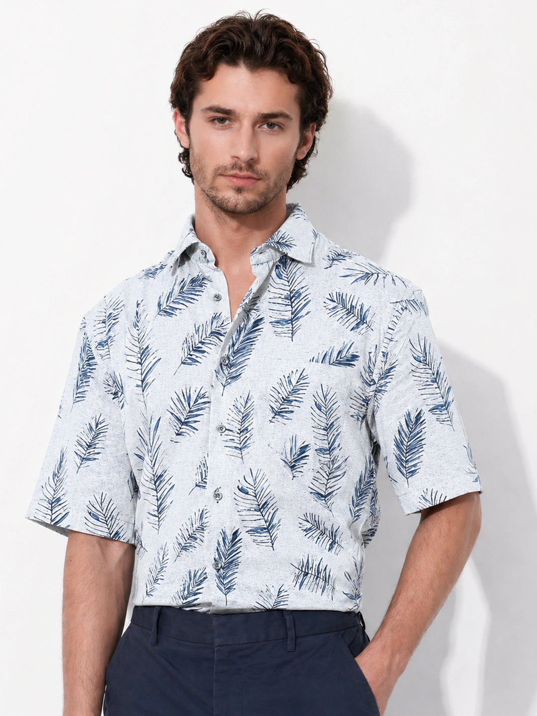 Navy Printed Shirt