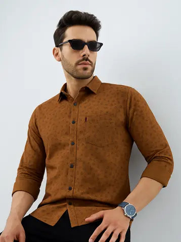 Brown Printed Shirt