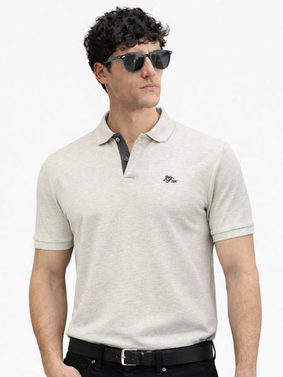 Aero Polo Ecru Melange T-Shirt
