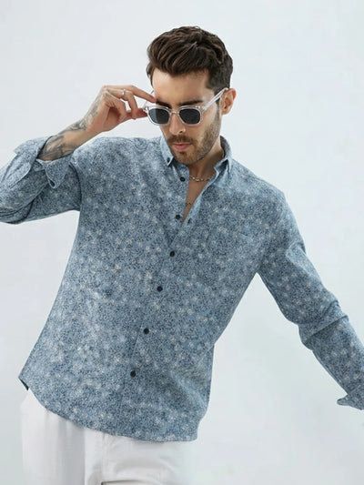 Blue Printed Shirt