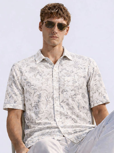 Light Olive Printed Shirt