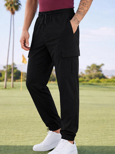 Black Straight Cargo Joggers
