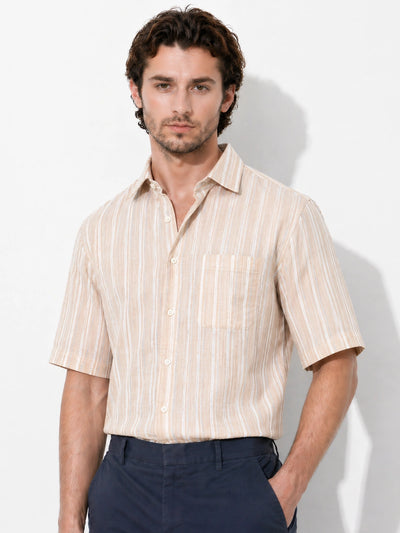 Beige Printed Shirt