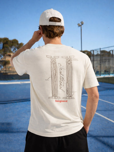 Beige Backprint Crew T-Shirt