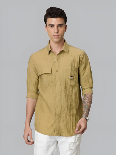 Khaki Textured Shirt
