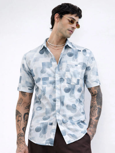 Blue Printed Shirt