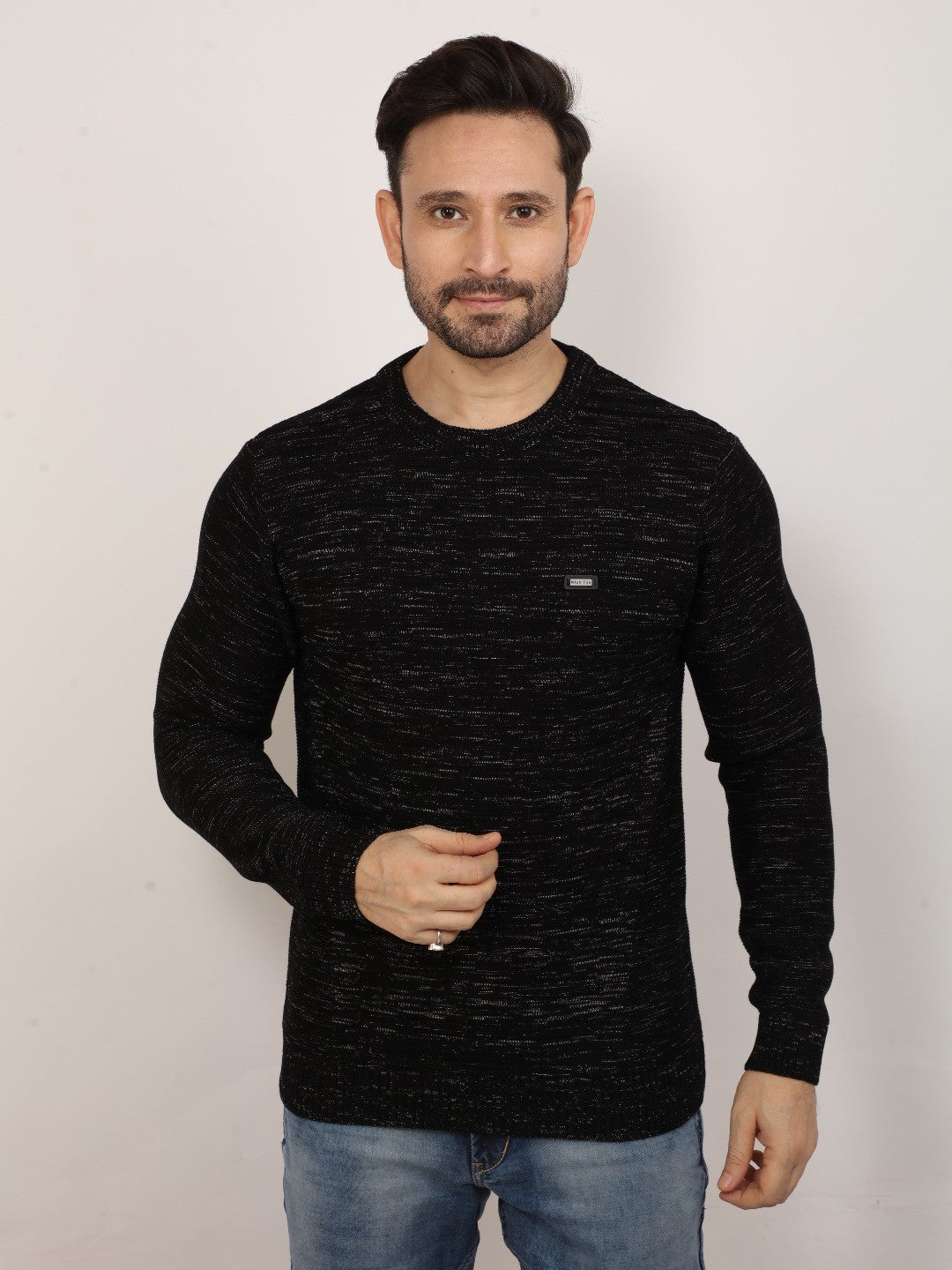 Black Jacquard Sweater