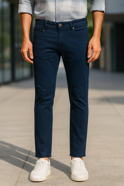 Stretchable Minimal X Navy Skinny Fit Jeans