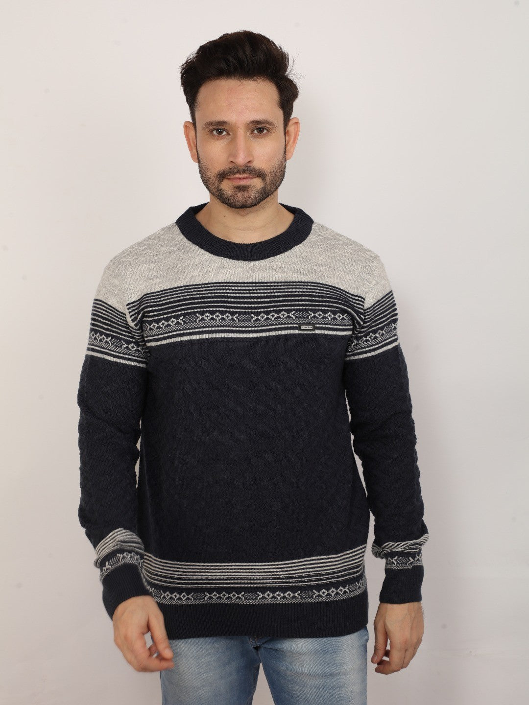 Grey Jacquard Sweater