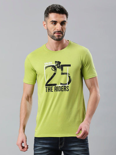 Lime Green Printed T-Shirt