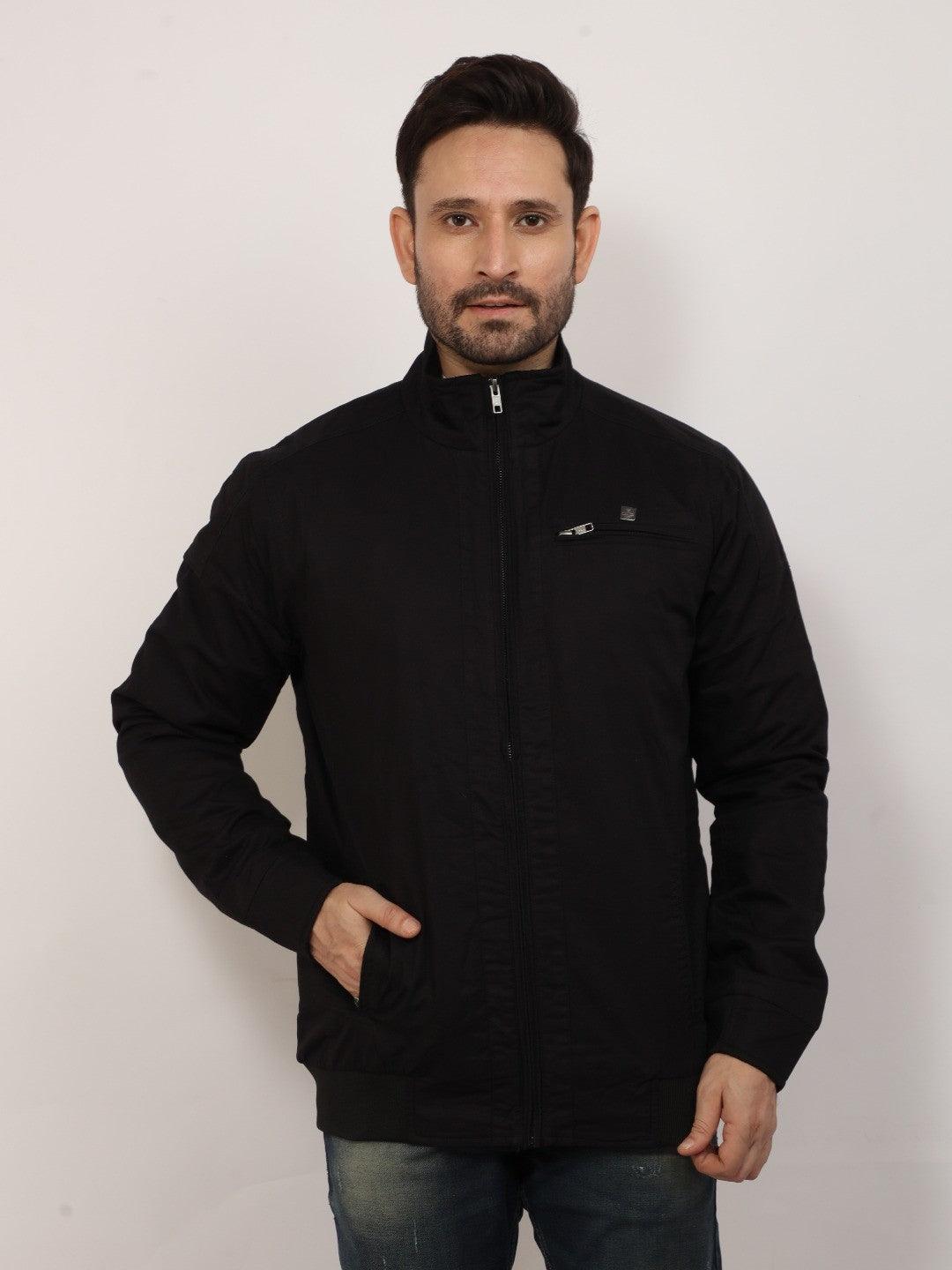 Black Solid Band Jacket