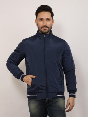 Navy Solid Band Jacket