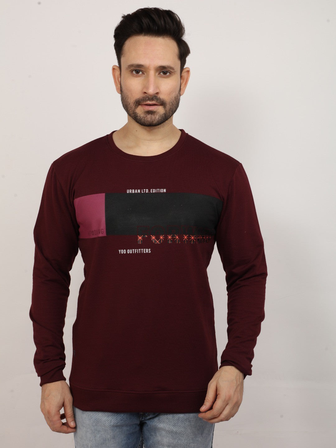 Wine Printed Sweatshirt