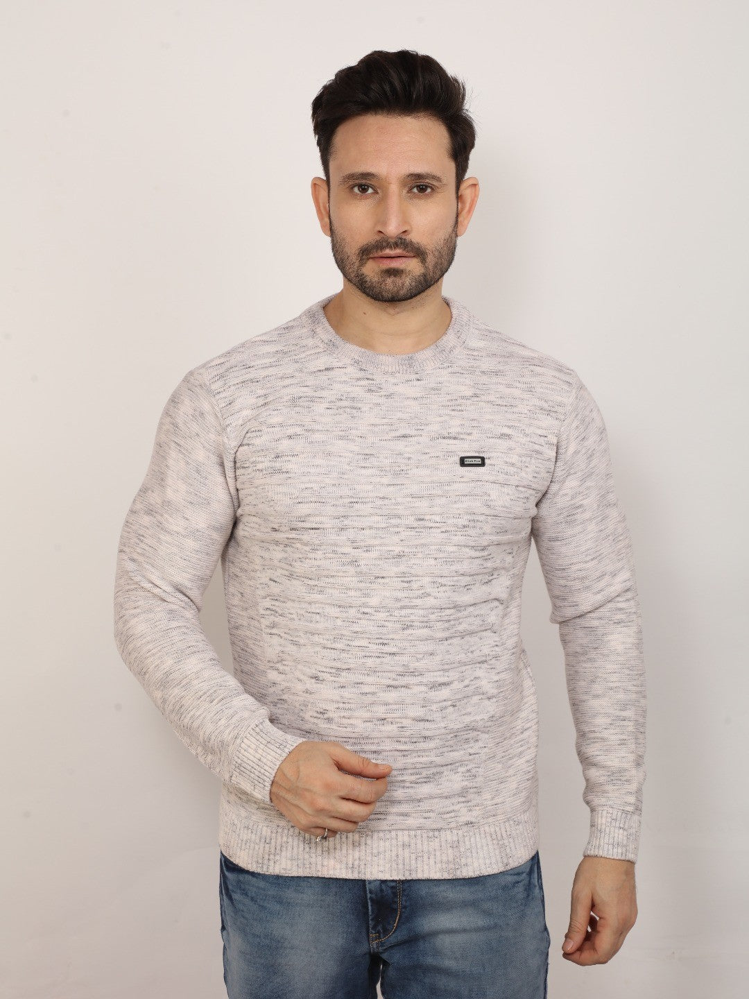 Ecru Jacquard Sweater