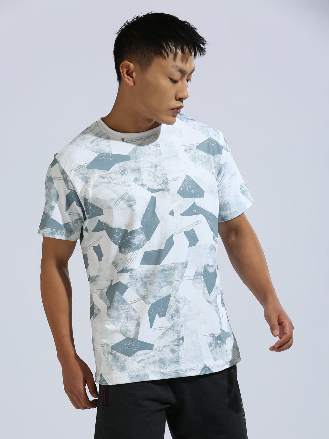 White Printed Regular Fit Half Sleeve T-Shirt