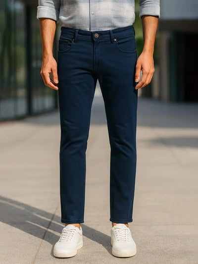 Stretchable Navy Skinny Fit Jeans