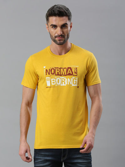 Mustard Printed Half Sleeve T-Shirt