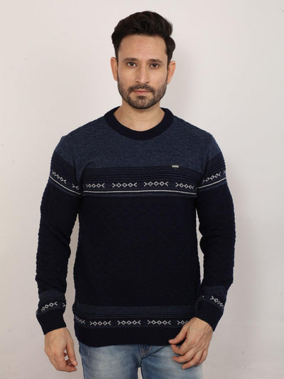 Navy Jacquard Sweater