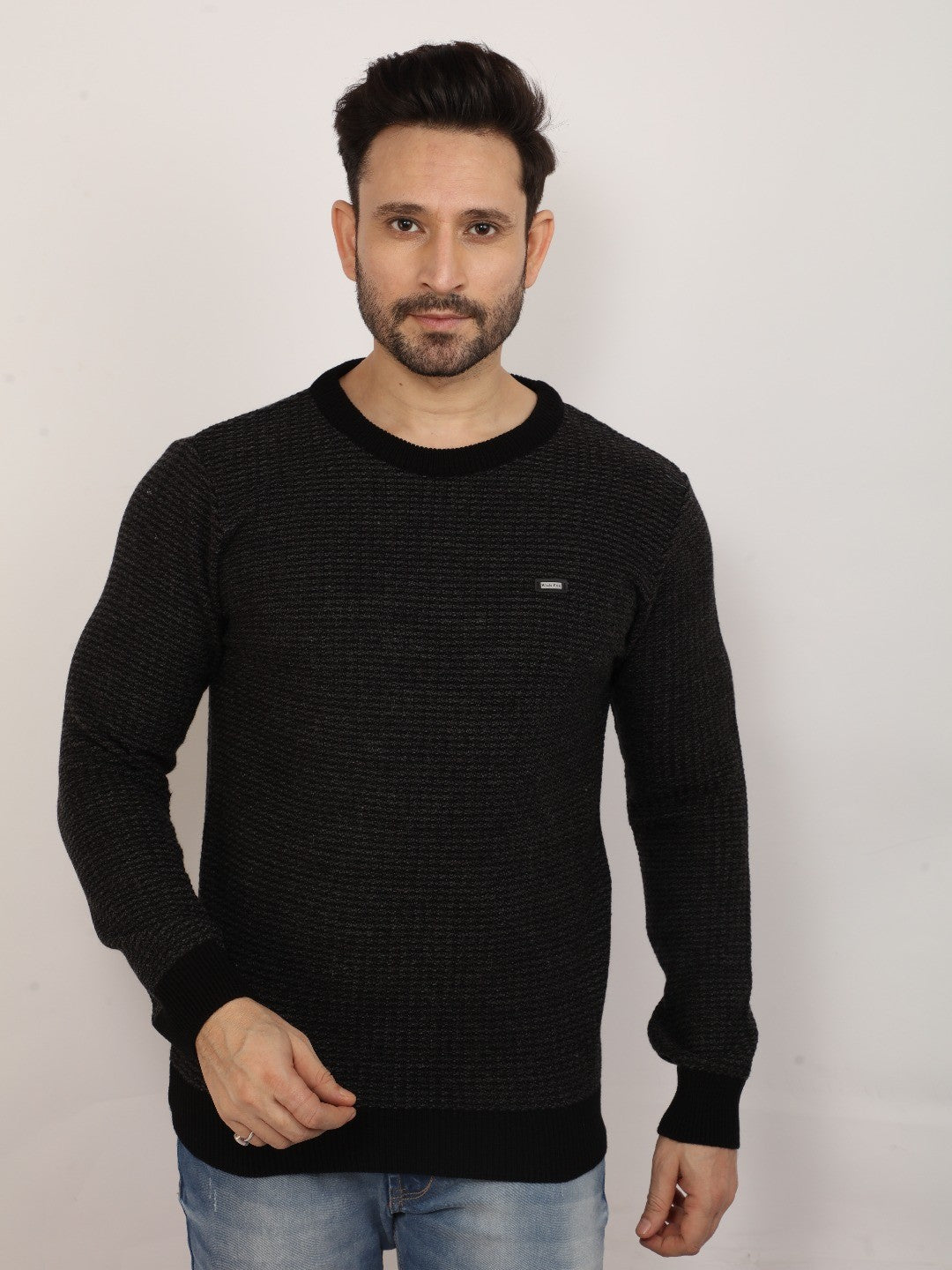 Black Jacquard Sweater