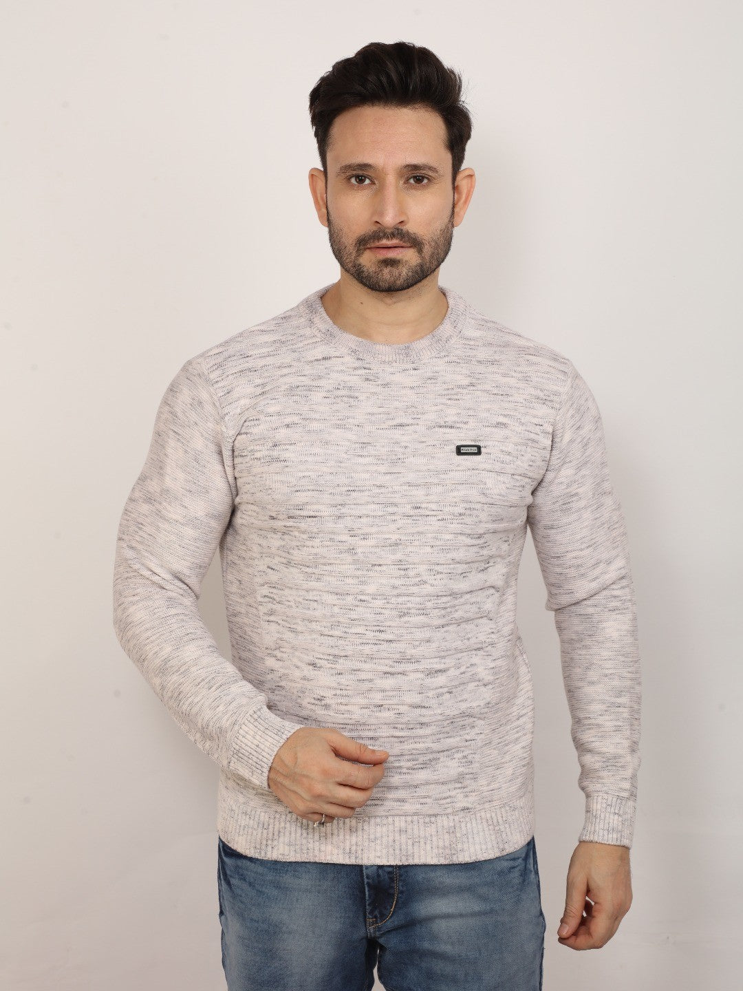 Ecru Jacquard Sweater