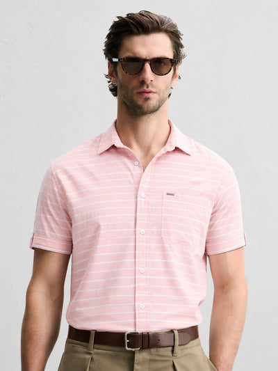Peach Striped Shirt