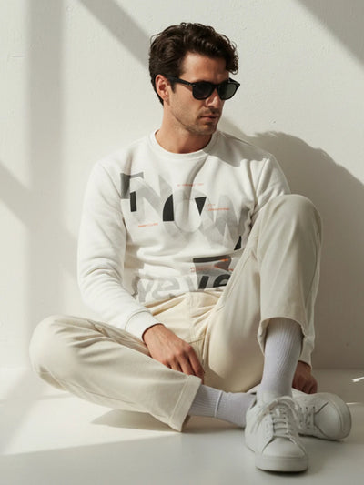 White Printed Sweatshirt