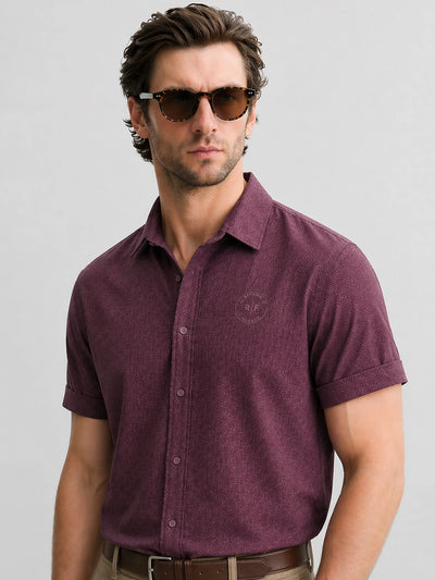 Dark Purple Printed Shirt