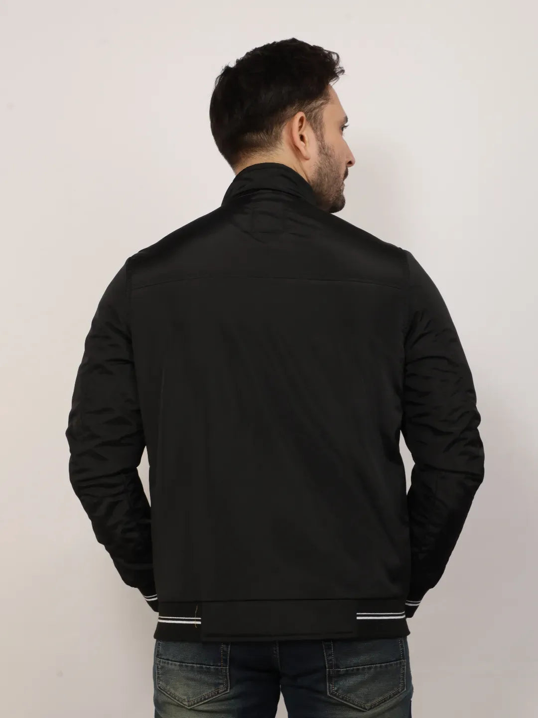 Black Solid Band Jacket