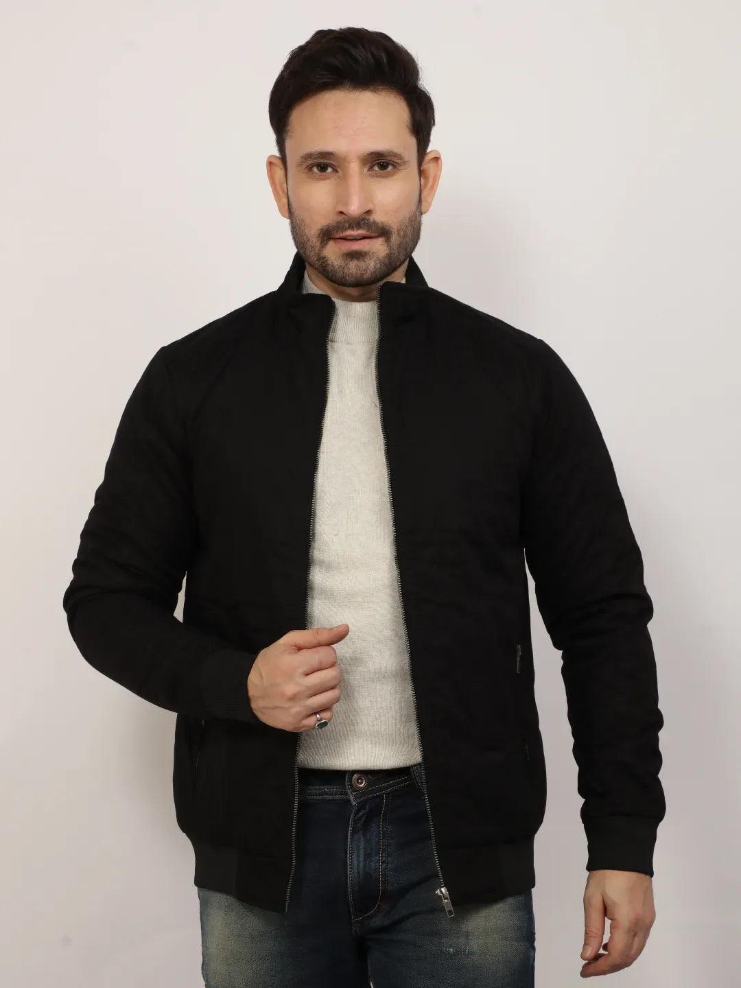 Black Solid Band Jacket