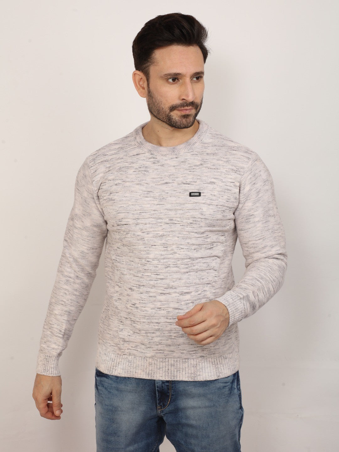 Ecru Jacquard Sweater