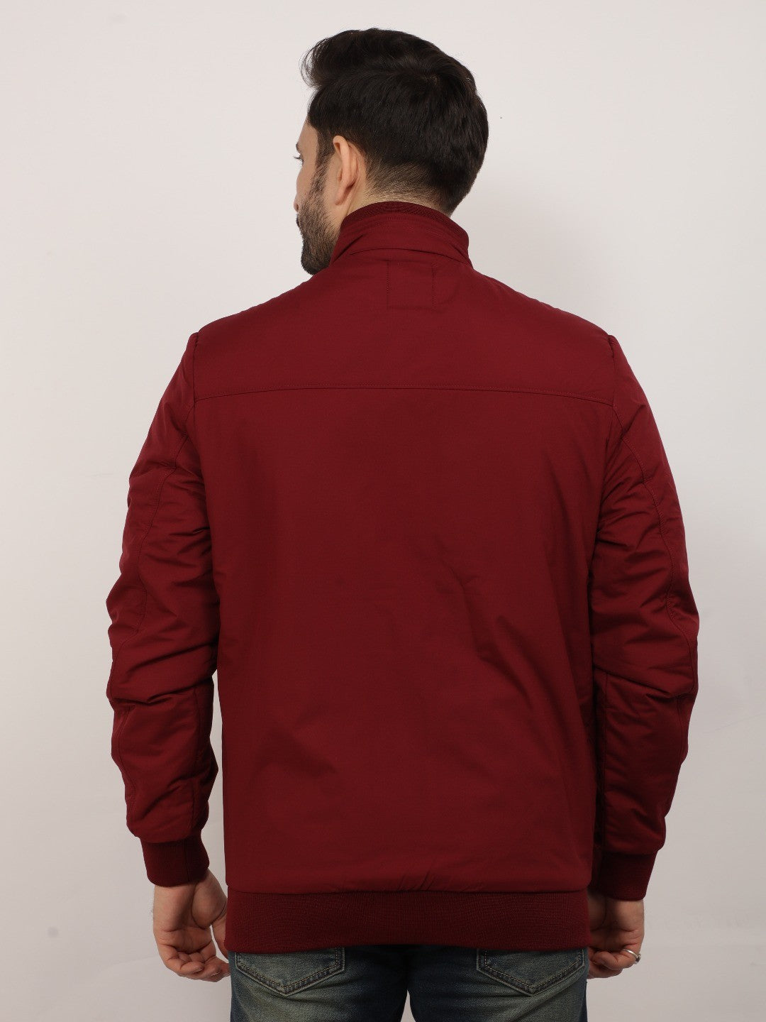 Wine Solid Crew Jacket