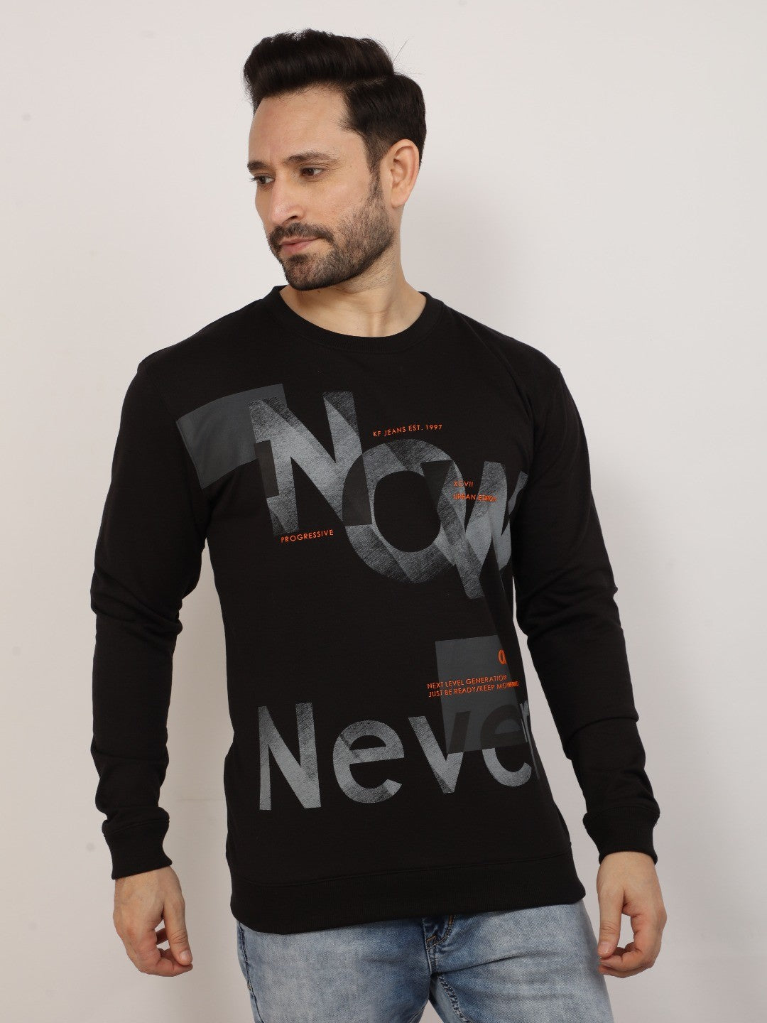 Black Printed Sweatshirt