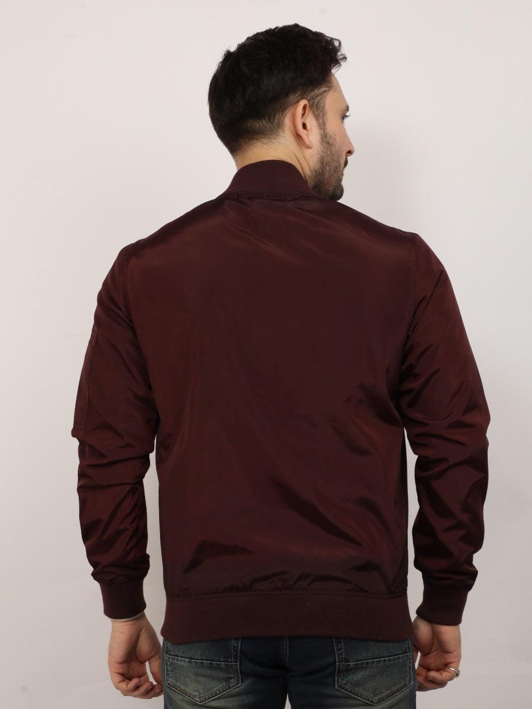 Wine Solid Crew Jacket