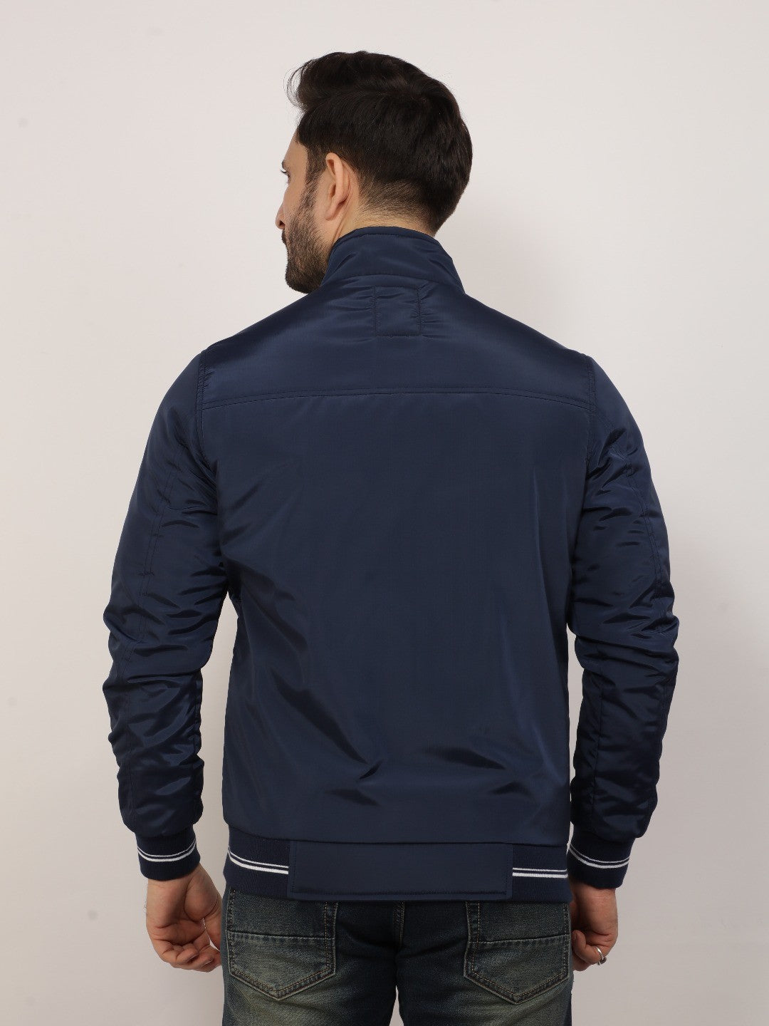 Navy Solid Band Jacket