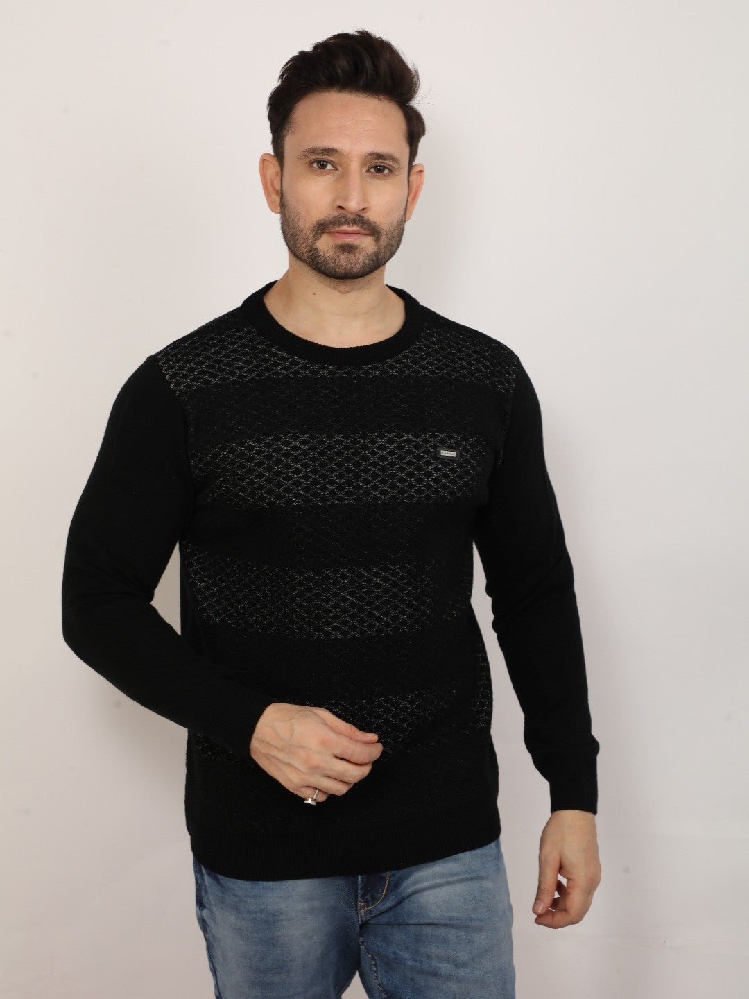 Black Jacquard Sweater