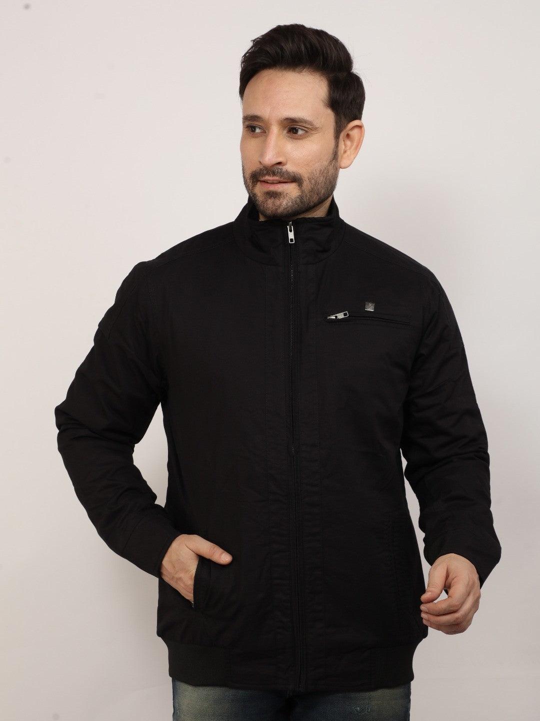 Black Solid Band Jacket