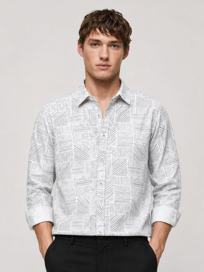 Grey Printed Shirt
