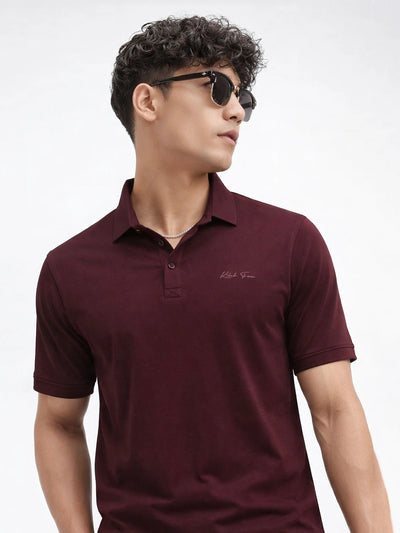 Wine Solid Polo T-Shirt